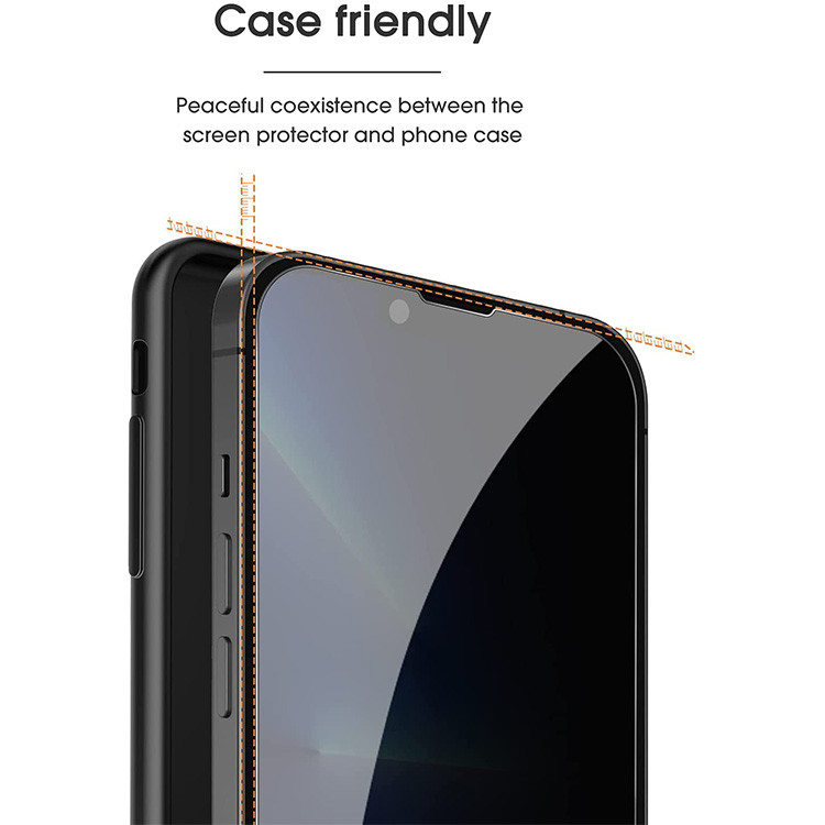 Verre Trempé Confidentialité Anti Espion iPhone 15 Pro Max Couleur Noir