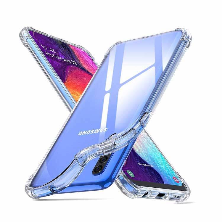 COWEN pour Samsung Galaxy A50 Coque,Etui Housse Protection Intégrale Anti-Choc Technologie de Galvanoplastie Pliable Transparente Standing View Mirror Cover-Bleu 