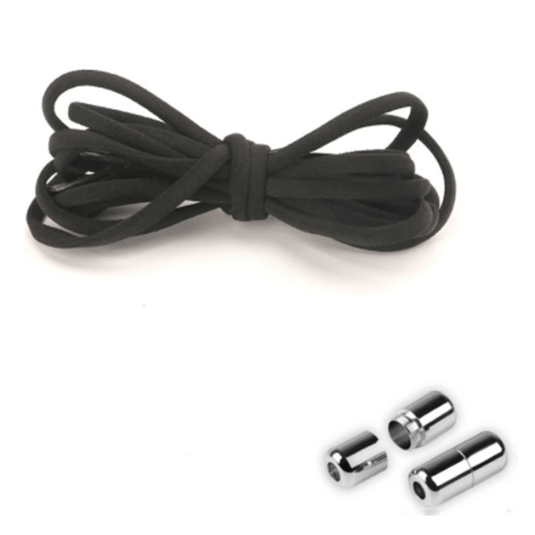 Elastische Schnürsenkel mit Verschluss 1 Paar Schwarz