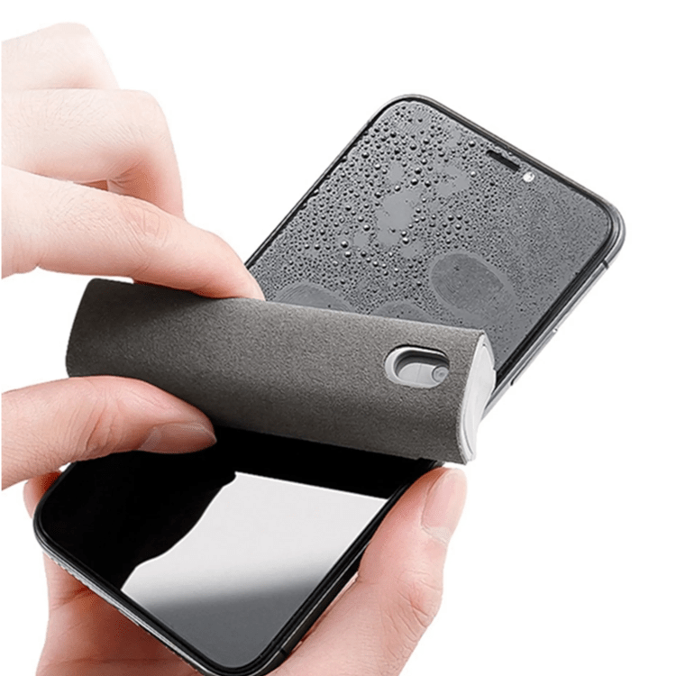 2 in 1 Fingerabdruckfester Bildschirmreiniger, Reinigungsspray für tragbare Telefone Mikrofaser