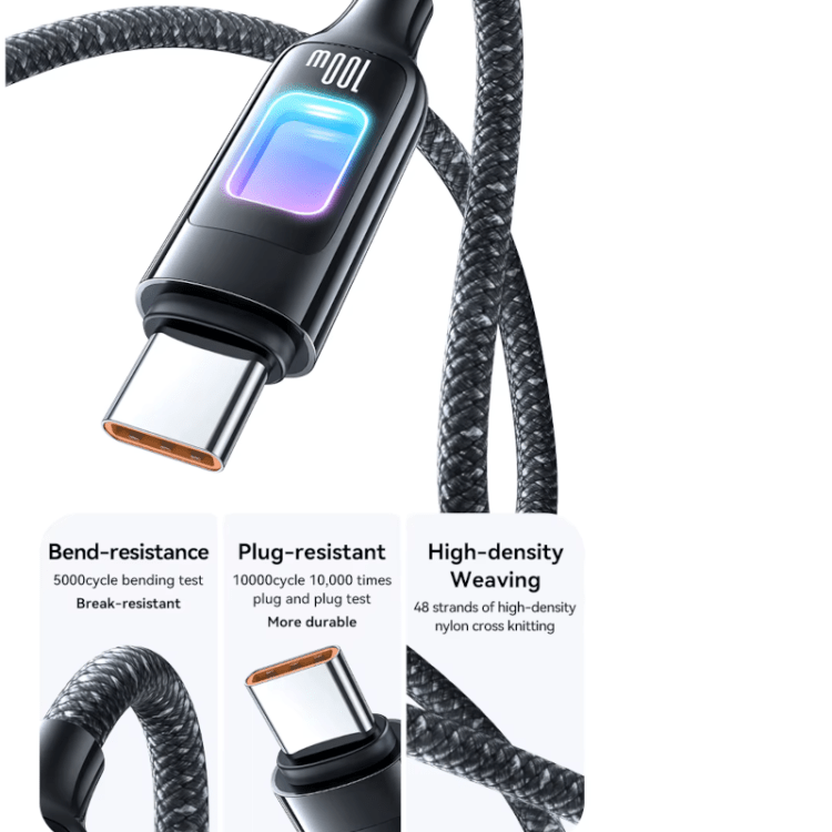 USB-C Kabel PD 65W 1M - mit RGB - immagine 3