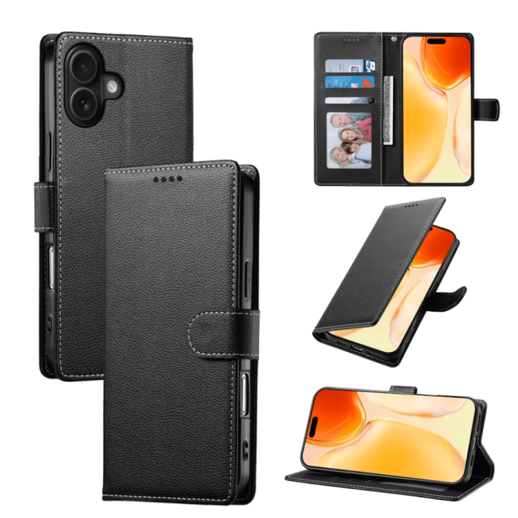 iPhone 17 Flip Wallet Cover en cuir véritable