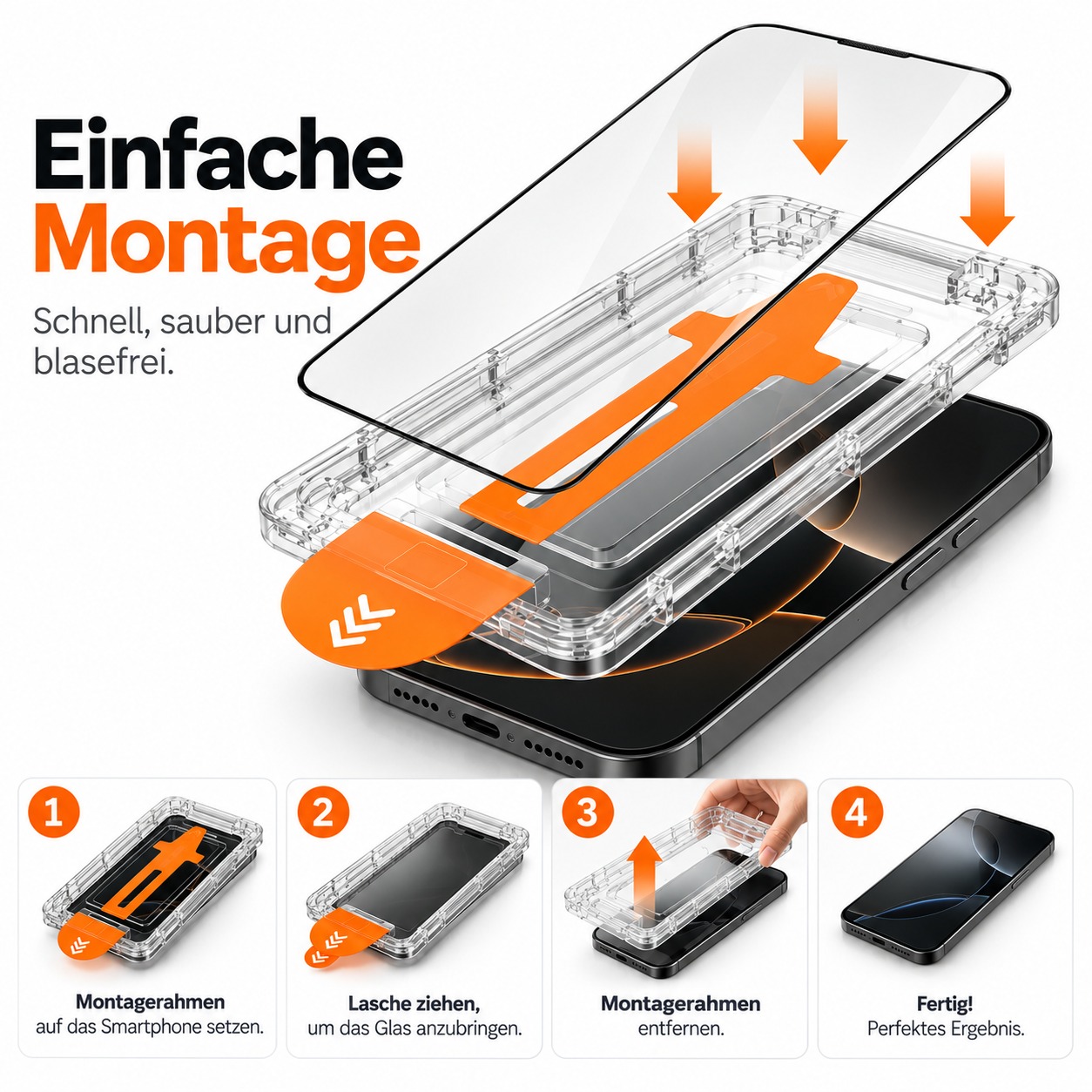 iPhone 17 Pro Panzerglas mit Montagehilfe - Bild 2